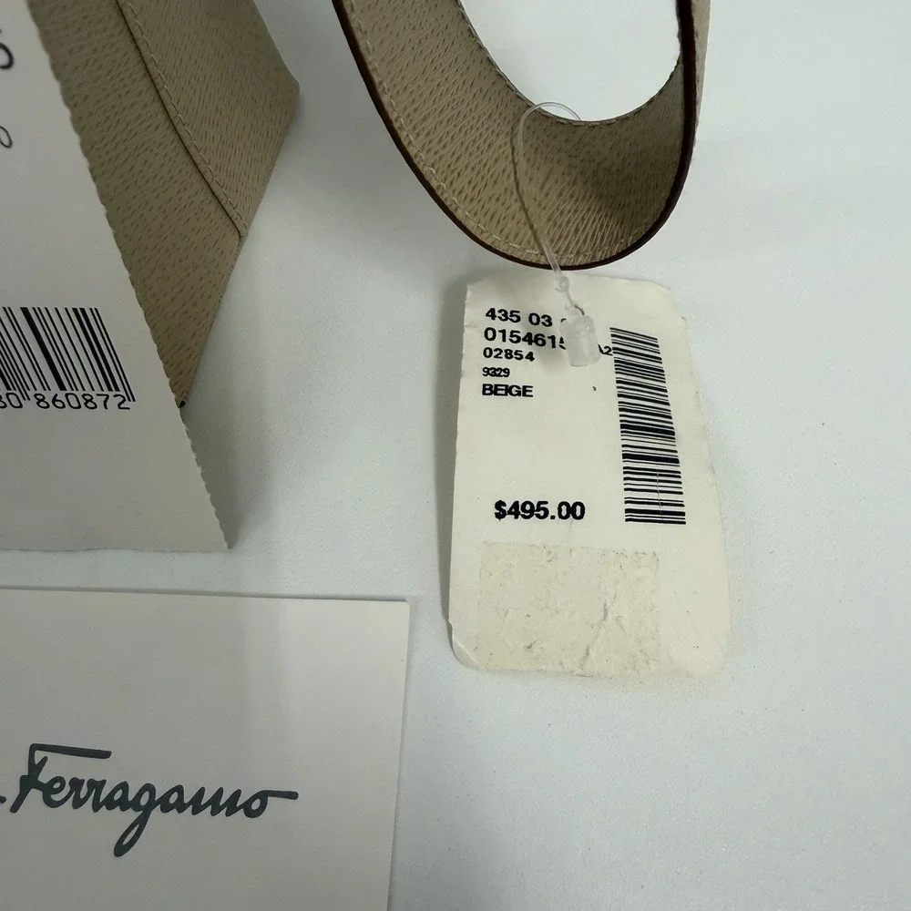 Vintage Salvatore Ferragamo Leather Purse Khaki Beige NWT $495.00 Gazzella